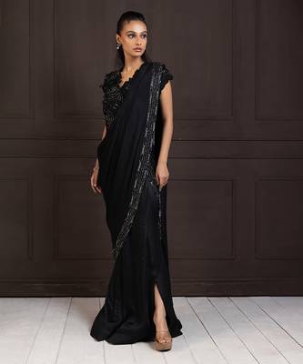 Twilight elegance embellished saree gown 4