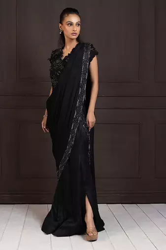 Twilight elegance embellished saree gown