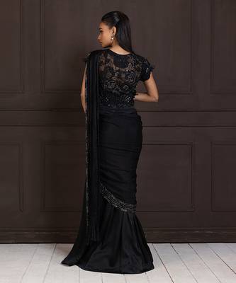Twilight elegance embellished saree gown 5