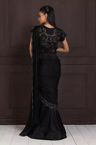 Twilight elegance embellished saree gown