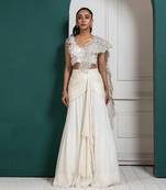 Romantic pearl embellished drape saree