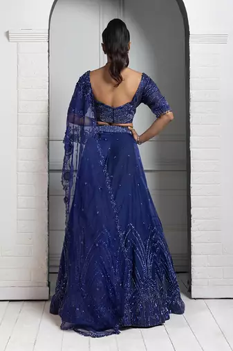 Sapphire Radiance Embroidered Lehenga Set