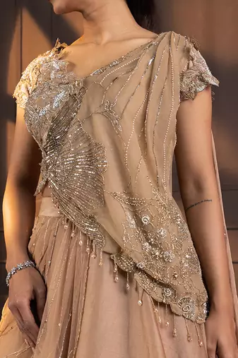 Golden Glow Embellished Lehenga Set
