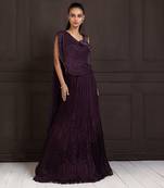 Plum Beaded Lehenga Set