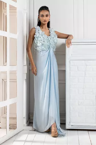 Frosted petals flow gown
