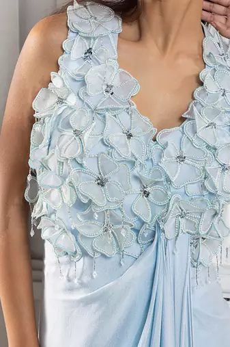 Frosted petals flow gown