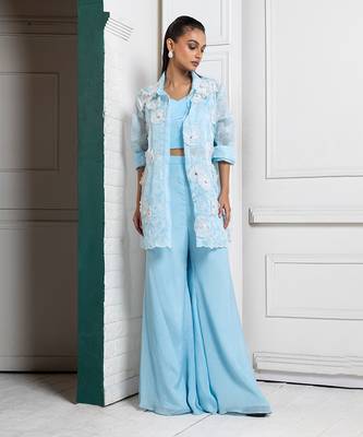 Sky breeze embroidered co-ord set 1