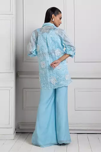 Sky breeze embroidered co-ord set
