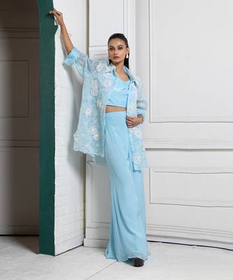 Sky breeze embroidered co-ord set 3