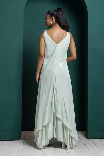 Mint blossom layered gown