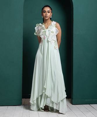 Mint blossom layered gown 3