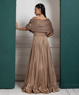 Golden petal embroidered gown 2