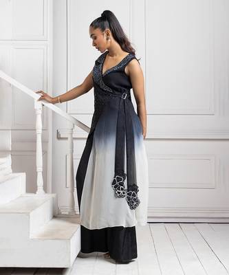 Noir ombre wrap jumpsuit 2