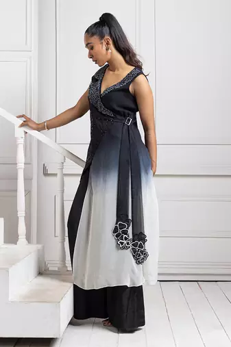 Noir ombre wrap jumpsuit