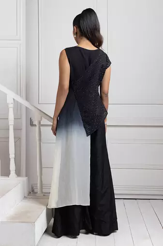 Noir ombre wrap jumpsuit