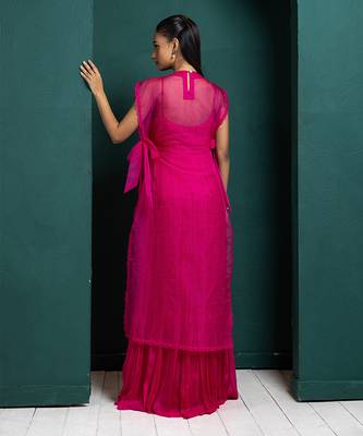 Fuchsia elegance embellished cape set 2