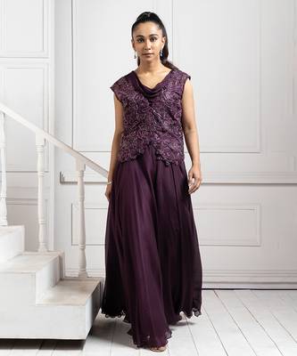 Plum royale embellished jumpsuit 1