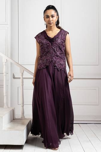 Plum royale embellished jumpsuit