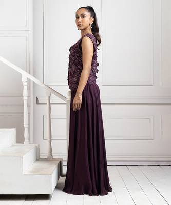 Plum royale embellished jumpsuit 2