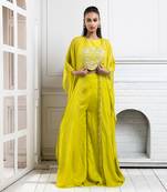 Chartreuse cape palazzo set