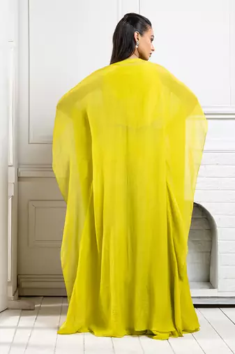 Chartreuse cape palazzo set