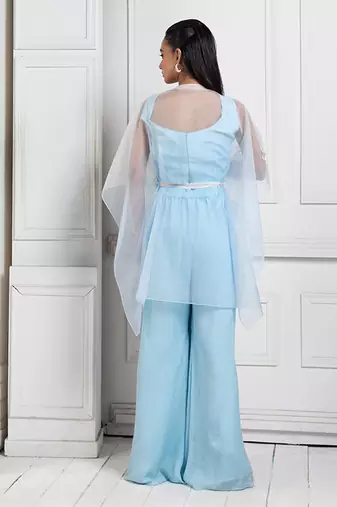 Serenity blue cape ensemble
