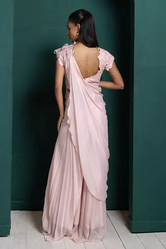Blush blossom drape pant set