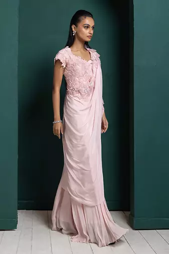 Blush blossom drape pant set