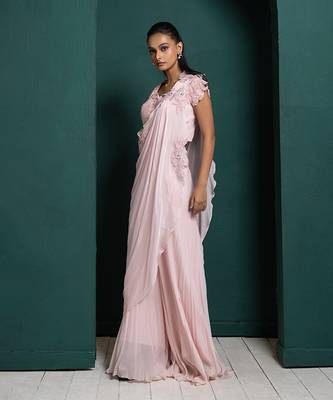 Blush blossom drape pant set 4