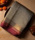 Olive gold cotton-silk saree