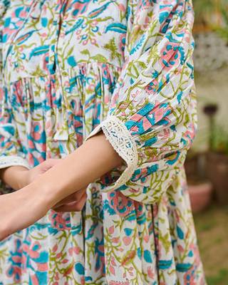 Beautiful hand block printed cotton mini dress 2