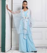 Serenity blue cape ensemble