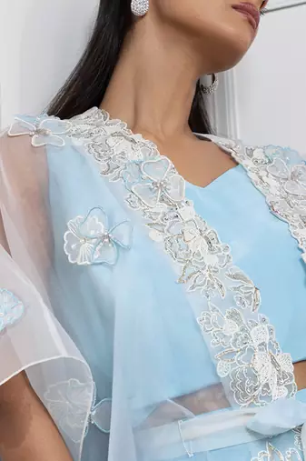 Serenity blue cape ensemble