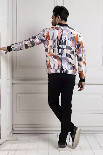 Chromatic chaos bomber jacket