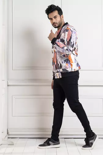 Chromatic chaos bomber jacket