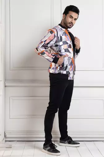 Chromatic chaos bomber jacket