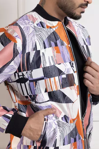 Chromatic chaos bomber jacket