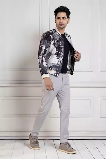 Monochrome mirage bomber jacket