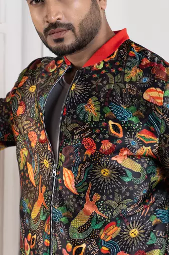 Botanical vibe bomber jacket