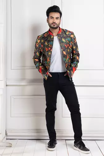 Botanical vibe bomber jacket