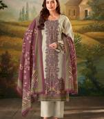 Magenta digital printed muslin unstitched a line style pant dress material