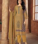 Multi digital printed muslin unstitched a line style pant dress material