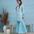 Hand embroidered sky blue modal lucknowi chikankari garara set