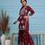 Hand embroidered maroon modal lucknowi chikankari garara set