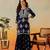 Hand embroidered navy blue modal lucknowi chikankari garara set
