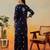 Hand embroidered navy blue modal lucknowi chikankari garara set