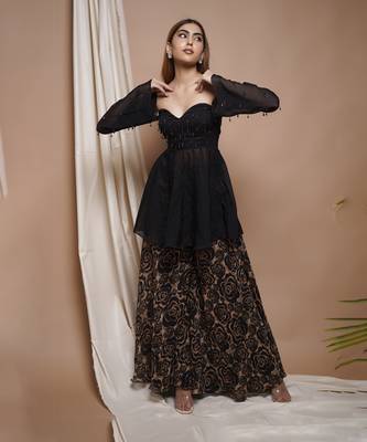 Black rose seamless printed set 2