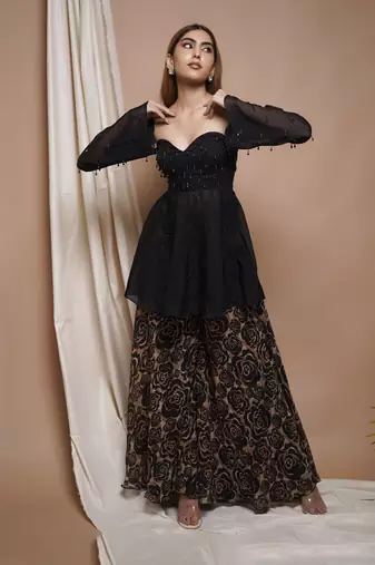 Black rose seamless printed set