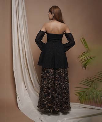 Black rose seamless printed set 3