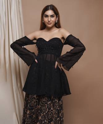Black rose seamless printed set 5